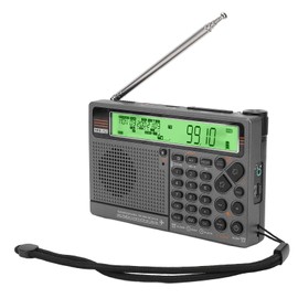 Portable Shortwave Radio, Battery Operated SW, FM, MW Coverage, AIR, V.UHF Band Radio with APP Control, MP3, Bluetooth5.0, Flashlight, SOS Alarm (Green)