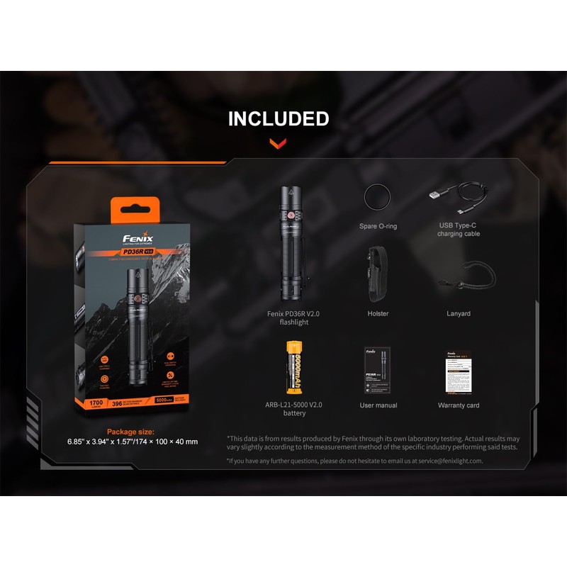 FENIX PD36R V2.0 1700lm - wiederaufladbare Taschenlampe
