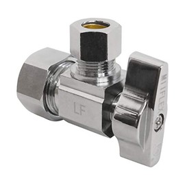 Heavy Duty Chrome Plated Brass 1/4 Turn Angle Valve (1/2" NOM In x 3/8" COMP Out)