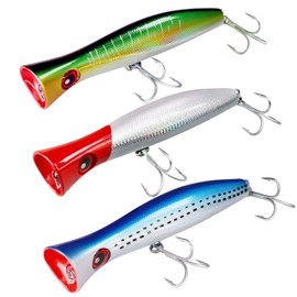 THKFISH Topwater Fishing Lures GT Popper Fishing Lure Saltwater Fishing Lures Tuna Popper Lures BlueLaser 1pc