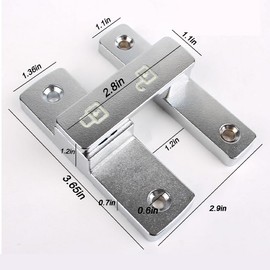 Flip Door Lock Silver 180 Degree Thickened Bifold French Door Lock Latch for Gate Barn Garage Shed Window Cabinet Liquor（Silver）