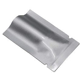 WACCOMT Pack Pack of 100 Silver Mylar Bags, Pure Aluminium Foil, Flat Food Storage Bag, Open Top, Heat Seal, Vacuum Bags for Coffee Beans with Tear Notch, 9 x 13 cm (3.54 x 5.12 inches)