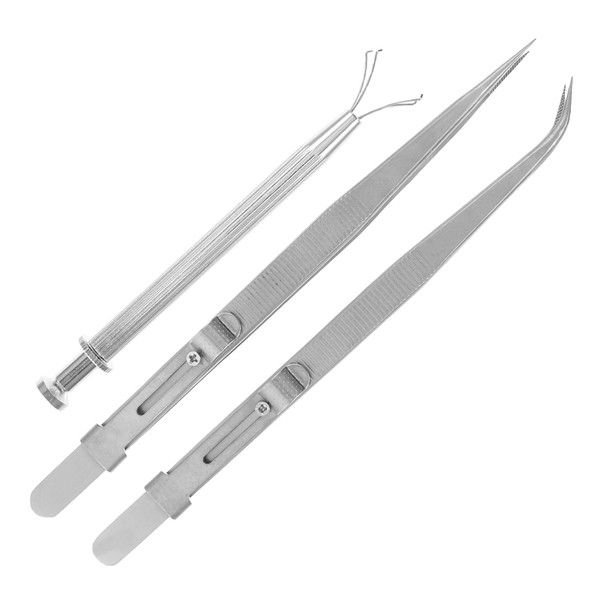 VILLFUL Professional Jewelry Making Tweezers Heavy Duty Stainless Steel Nonslip