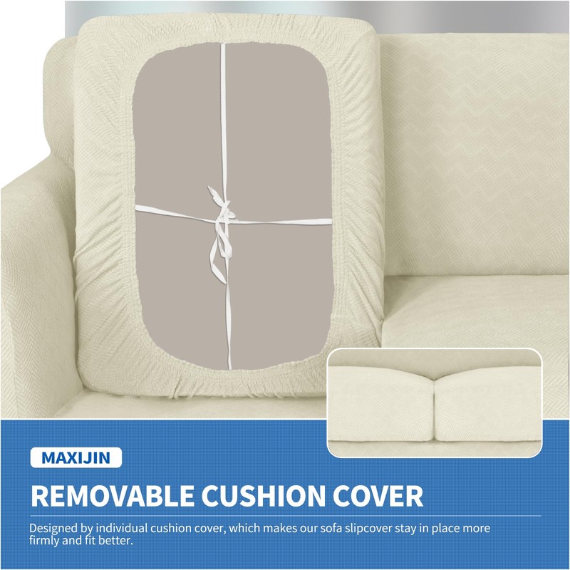 MAXIJIN 3 Piece Couch Covers for 2 Cushion Couch Sofa