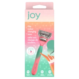 Joy Color-Changing Razor for Women, Shave Kit with 1 Handle + 2 Razor Blade Refills