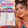 3240 Piezas Autoadhesivas Brillos para Decorar, 7 Hojas Gemas Faciales