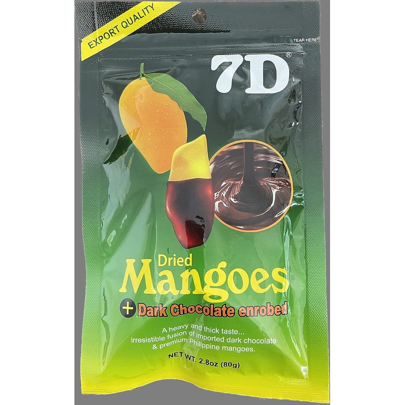 7D Cebu Dried Mangoes Dark Chocolate Dipped (10 packs X