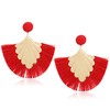QUSIJIA Statement Bohemian Tassel Drop Earrings Lightweight Silky Thread Fan