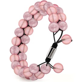 POLLDAN® Rose Quartz Bracelet | 8,5 mm Rose Quartz Crystals AAA Grade | Amethyst Gemstone Beaded Bracelets for Women | Rose Quartz Bracelets For Women