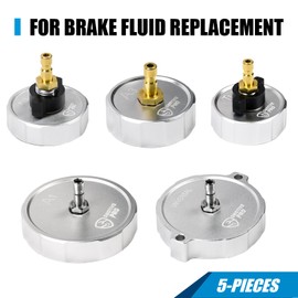 SMOTIVEPRO 5-Piece Master Cylinder Adapter Set, Professional Brake Bleeder Adapter Compatible with Most Pressure Brake Fluid Bleeder kit for Brake Fluid Filling