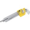 ASAHI AQKSE91 Super Strong Alloy Steel Catcher Wrench/Long Ball Point Hex Key 9 Piece Set (1/16-3/8) Inch Size