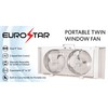 EUROSTAR Twin Window Fan, White, 33 Inch