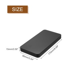 sourcing map Metal Tin Box Containers, 6.7x3.5x0.6 Inch Black Mini Portable Metal Rectangular Empty Hinged Tins Box with Lid for Home Storage Organizer