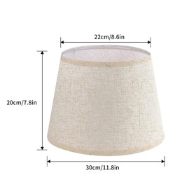 LgowithU Fabric Lampshade, Medium Drum Lampshade for Table Lamp, Wall Lamp, Bedside Lamp and Floor Lamp, Natural Linen Hard Cover, Handmade, 13 x 13 x 8 inches, Spider (White-2)