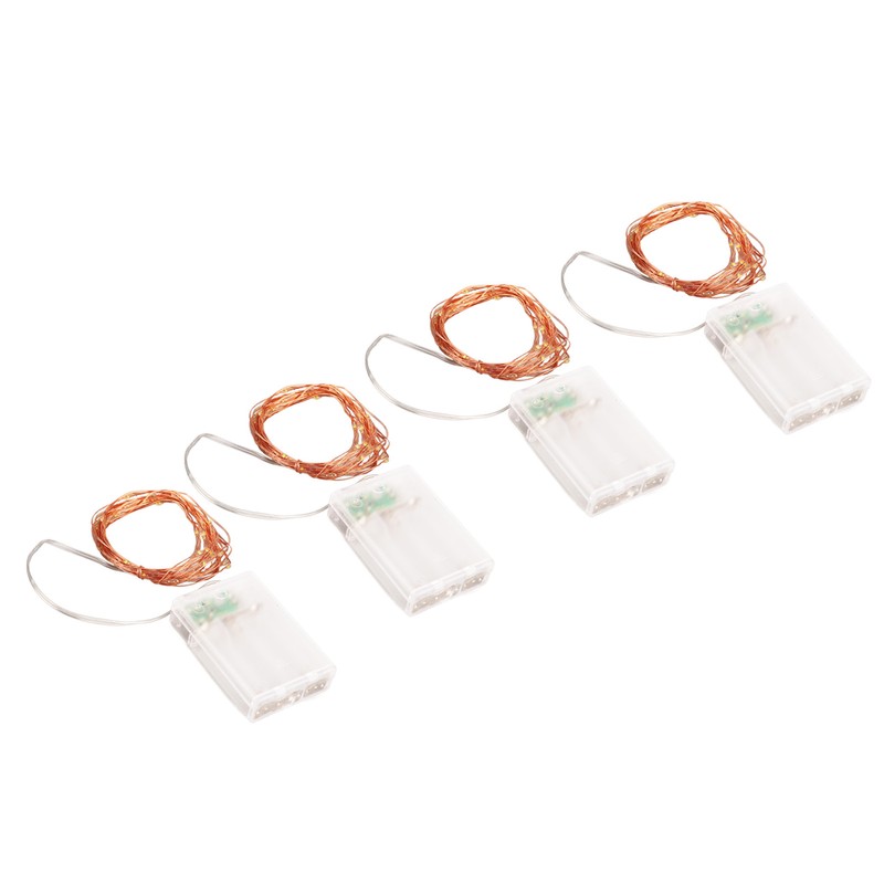 4pcs LED String Lights 5.3m 52pcs Lamp Beads Warm Lighting