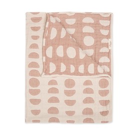 Crane Baby Blanket, Soft Cotton Jacquard Nursery and Stroller Blanket for Boys and Girls, Copper Moon Phase, 30” x 40”