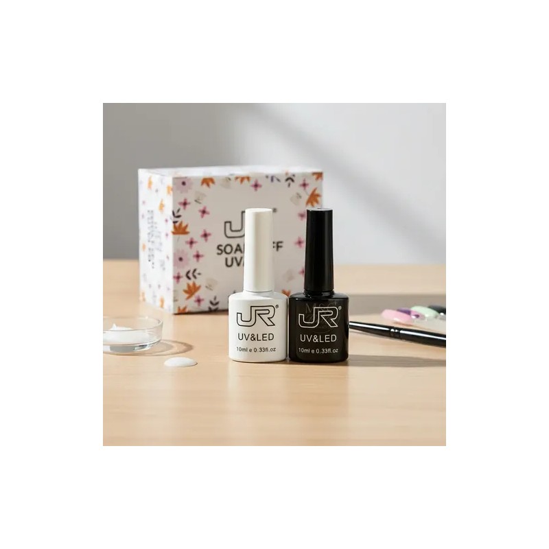 Duo Gel Blanco Y Negro Jr Para Uñas Semipermanente 10ml