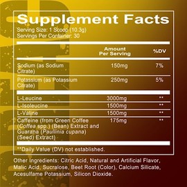 Redcon1 Breach+ Energy (30 porciones) BCAA con extracto de café verde, relación BCAA 2:1:1, aumenta la recuperación, energía de amino, fuerza y soport