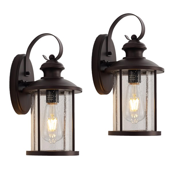 MICSIU 2 Pack Outdoor Wall Lantern Lights, 13.75 Inch Outside