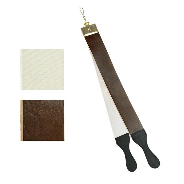 23 x 2.5-inch Leather Barber's Strop for Honing and Sharpening Knives with Swivel Clip