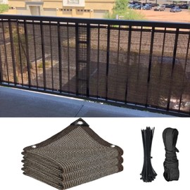 Abrotain Fence Privacy Screen Balcony Sun Shade Cloth 3'x9' 80% Shade Fabric Outdoor Patio Screens Mesh Panels Apartments Railing Cover UV Protection for Backyard Garden Porch Deck