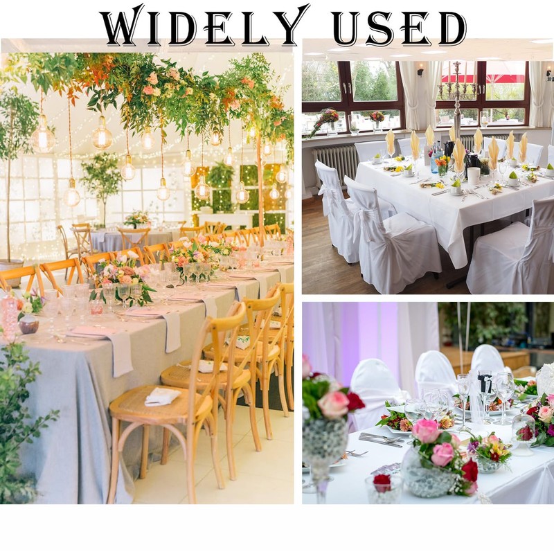 Anaado Table Cloth for 10 Foot Table, Washable, White Table