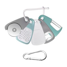 5 Pieces Kitchen Gadgets, 1 Piece White Carabiner, Multifunctional Fruit Peeler, Kitchen Accessories, Camping Essentials, Stainless Steel Camping Accessories, Camping Gear