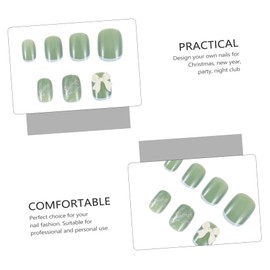 FRCOLOR 48pcs Fake Nails for Women Easy Apply Manicure Tips Fresh for Weddings and Parties Diy Nail Art Accessories Removable Design for Salon-like Results