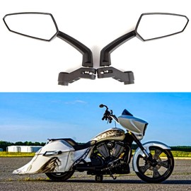 Universal Black Motorcycle Rear View Mirrors With 10mm 8mm for Honda Grom Yamaha Kawasaki and More
