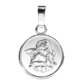JEVELION Angel Pendant 925 Sterling Silver for Women, Men and Children with Engraving Gott schütze Dich as a Necklace Pendant + Jewellery Case, Pendant 925 silver without chain