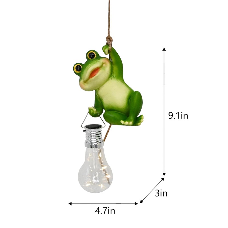 Juliahestia Solar Light Outdoor Frog Garden Decor Hanging Figurines Animals