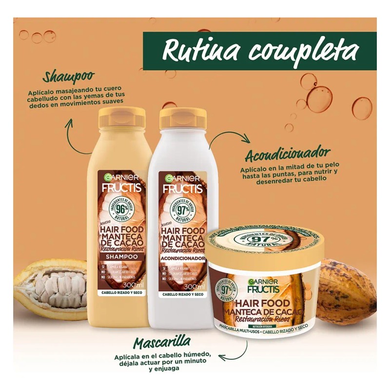Garnier Fructis Hair Food Cacao Mascarilla Pelo Rizado 350ml