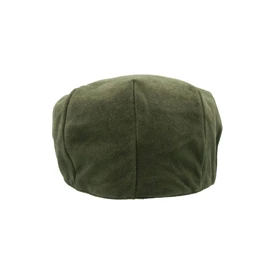 WALKER AND HAWKES Unisex Moleskin Cotton Flat Cap - Waterproof, olive green