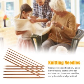 Honiwu 55Pcs Double Pointed Knitting Needles, Knitting Needles Set, 11 Sizes Bamboo Double Ended Needles 2.0mm to 5.0mm Bamboo Knitting Needles for Beginner and Small Projects