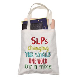 LEVLO Speech Language Pathologist Gift Changing The World One Word At A Time Medical Charm Shopping Bags, Slp, Medium