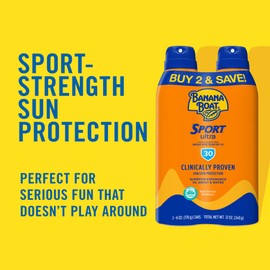 Banana Boat Banana Boat Sport Ultra SPF 30 Sunscreen Spray Twin Pack | Banana Boat Sunscreen Spray SPF 30, Spray On Sunscreen, Water Resistant Sunscreen, Oxybenzone Free Sunscreen Pack, 6oz each