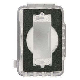 TayMac MM410CW Weatherproof Nonmetallic Standard Depth In-Use Device Cover with 16-in-1 Configurations and Clear Cover, White Base