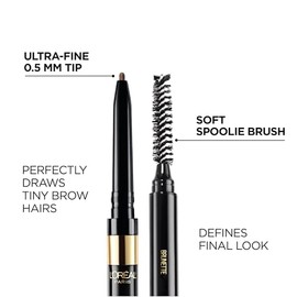 L'Oréal Paris Makeup Brow Stylist Definer Waterproof Eyebrow Pencil, Brunette, 0.003 oz.