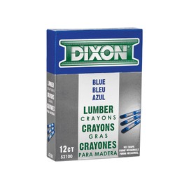 Dixon Industrial Lumber Crayons, Blue, 12 Count