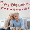 40th Happy Ruby Wedding Banner - Set of 2 Glitter