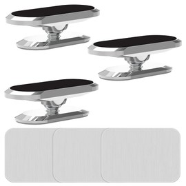 [3 Pack] Car Magnetic Phone Mount, TIQUS 2022 Upgrade 8X Magnets Strong Magnet Cell Phone Holder Cradles, Dashboard 360° Rotation & Degrees View, Compatible for All Smartphone and Cellphone Silver