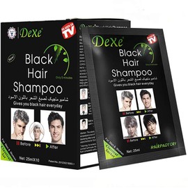 Instant Hair Dye Hair Color Shampoo Semi-Permanent Hair Shampoo - 10-Bag/Box (black)