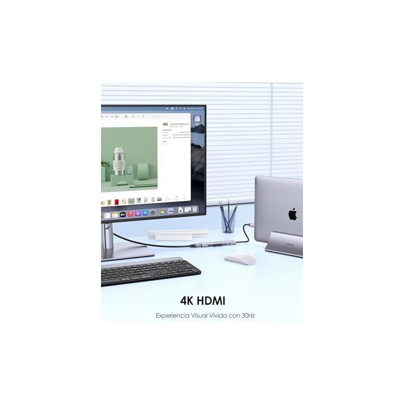 LENTION Hub USB C con HDMI 4K, PD 100W, USB-A