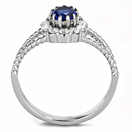YourJewelleryBox solitaire accents sapphire blue simulated diamond Engagement womens ring M TK3427
