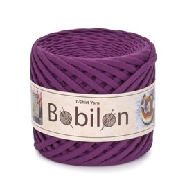 T-Shirt Yarn Fettuccini Zpagetti Ball, 3-5 mm T-Shirt Yarn for Crochet Knitting, Mask Ear Ties, T Yarn Organic Cotton, Macrame T-Yarn, Jersey Yarn - Plum Pie