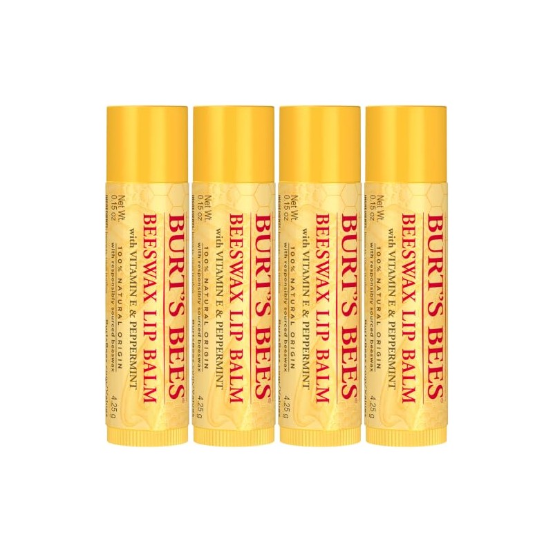 Burt'S Bees 100% Natural Moisturizing Lip Balm, Original Beeswax with