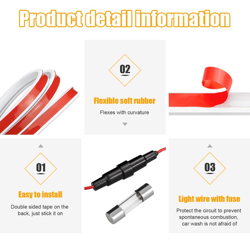 Dickno 71'' Car Hood Light Strip, Flexible Dynamic Daytime Running