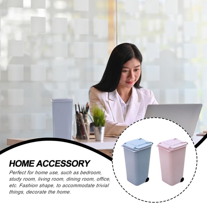 Operitacx 2pcs Desk Bin, Mini Bin Desk Trash Can with