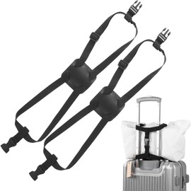 Luggage Straps Pack of 2, Suitcase Strap Strap, Luggage Strap, Luggage Strap for Bags, Suitcase Accessories for Attaching, Adjustable Elastic Strap for Adding a Bag (Black) (Dark-1)