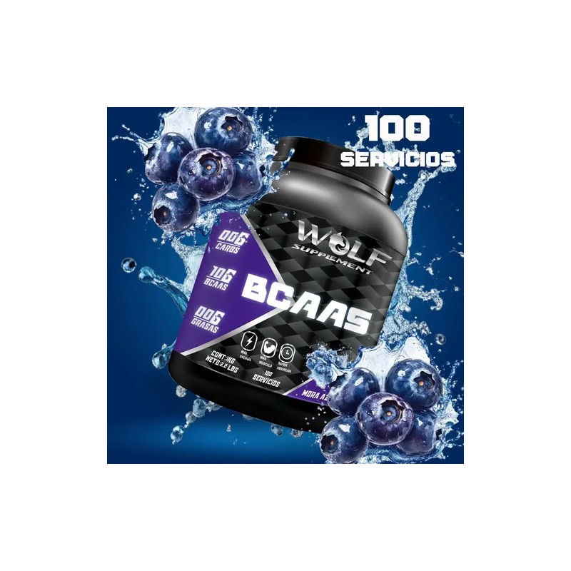 Aminoácidos Bcaas Wolf 1kg Polvo Pre Entreno 100 Serv